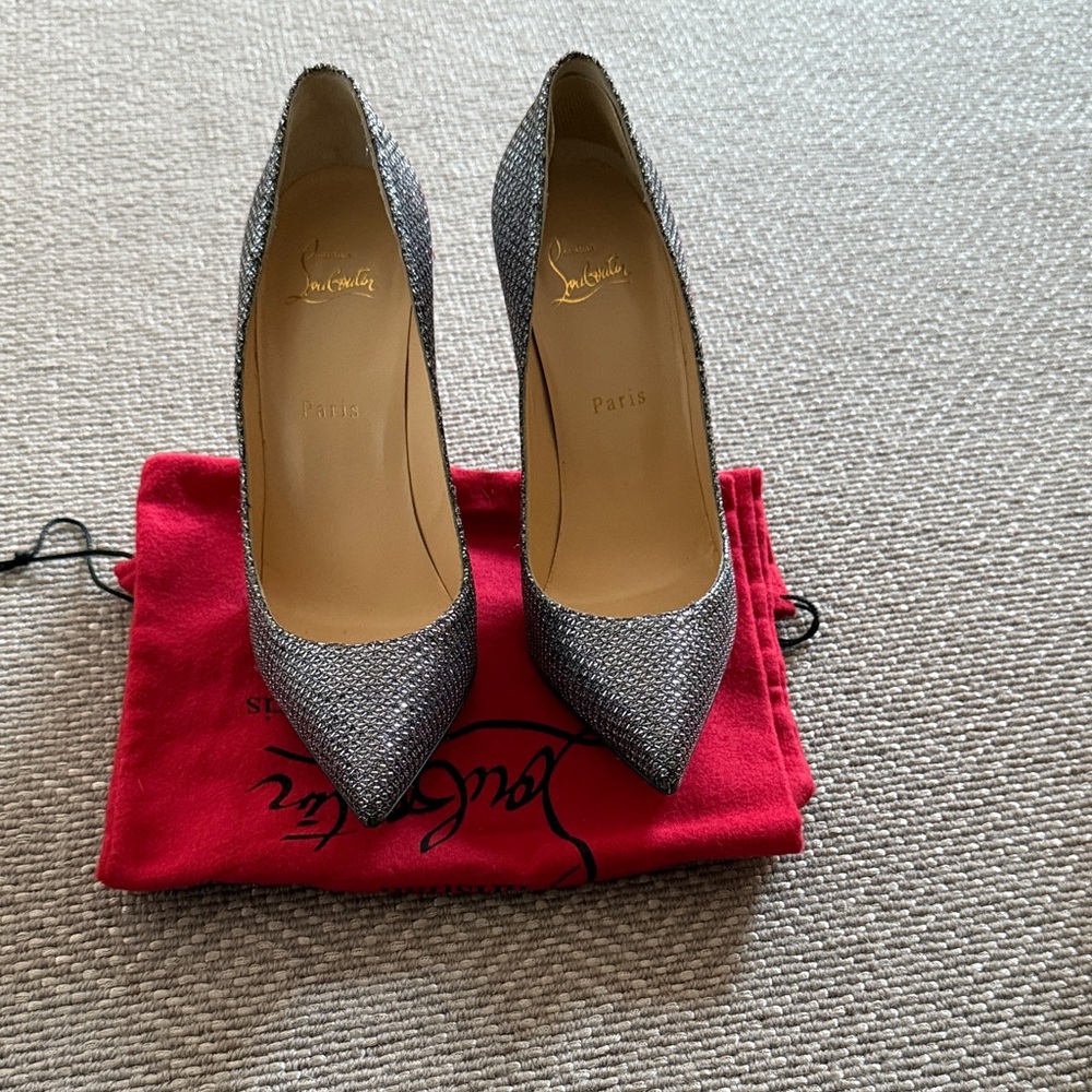 Christian Louboutin Glittering Silver Heels